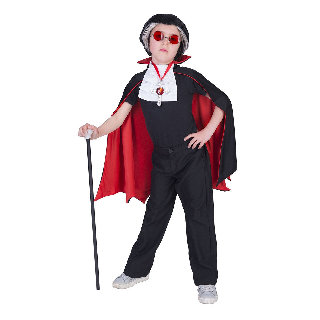 Op deze afbeelding zie je een Kostuums, van het merk Funny Fashion. Duistere Dracula Graaf Rood Van Bloed Cape Jongen