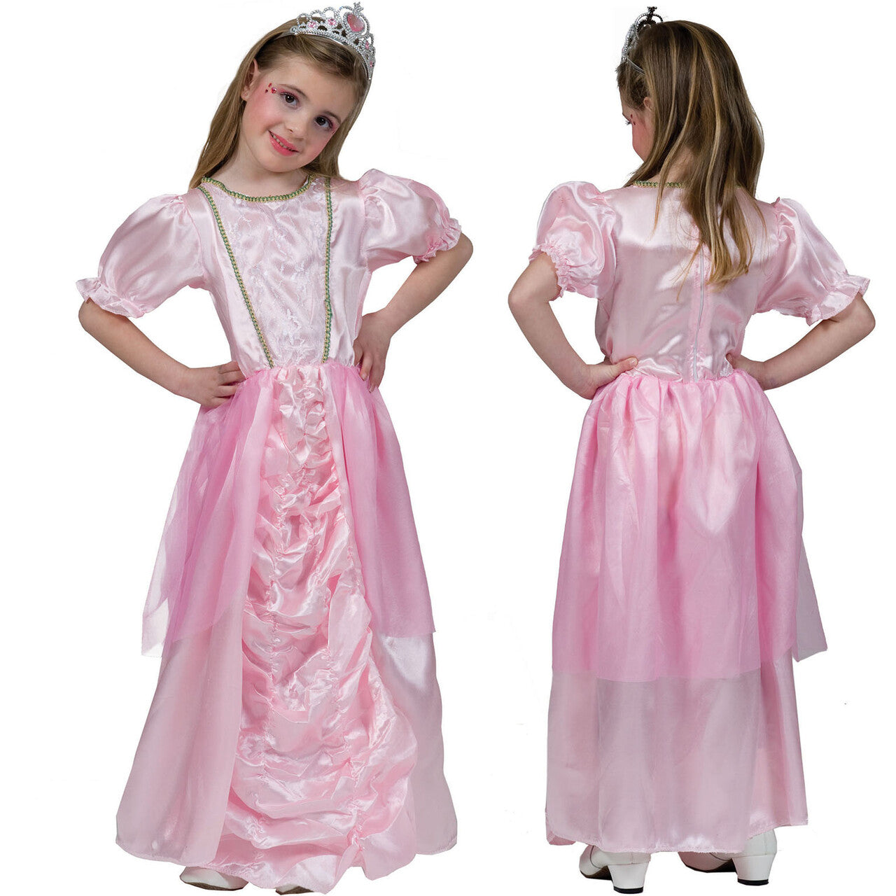 Op deze afbeelding zie je een Kostuums, van het merk Funny Fashion. Charmante Charlene Roze Prinses Meisje Kostuum