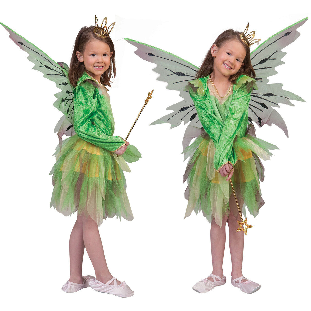 Op deze afbeelding zie je een Kostuums, van het merk Funny Fashion. Groene Boself Woeste Woud Meisje Kostuum
