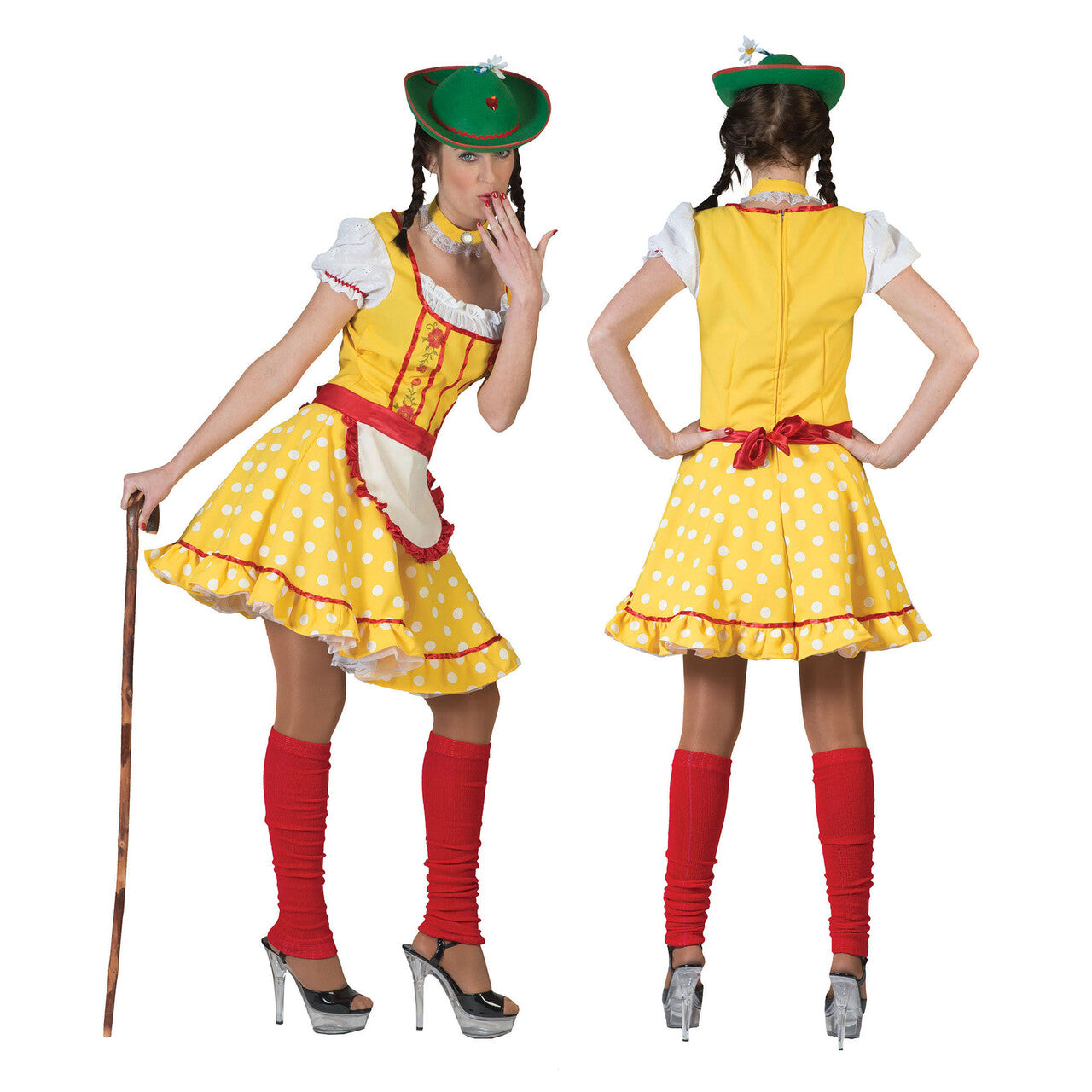 Op deze afbeelding zie je een Kostuums, van het merk Funny Fashion. Tiroolse Gespikkelde Bier Beauty Vrouw Kostuum