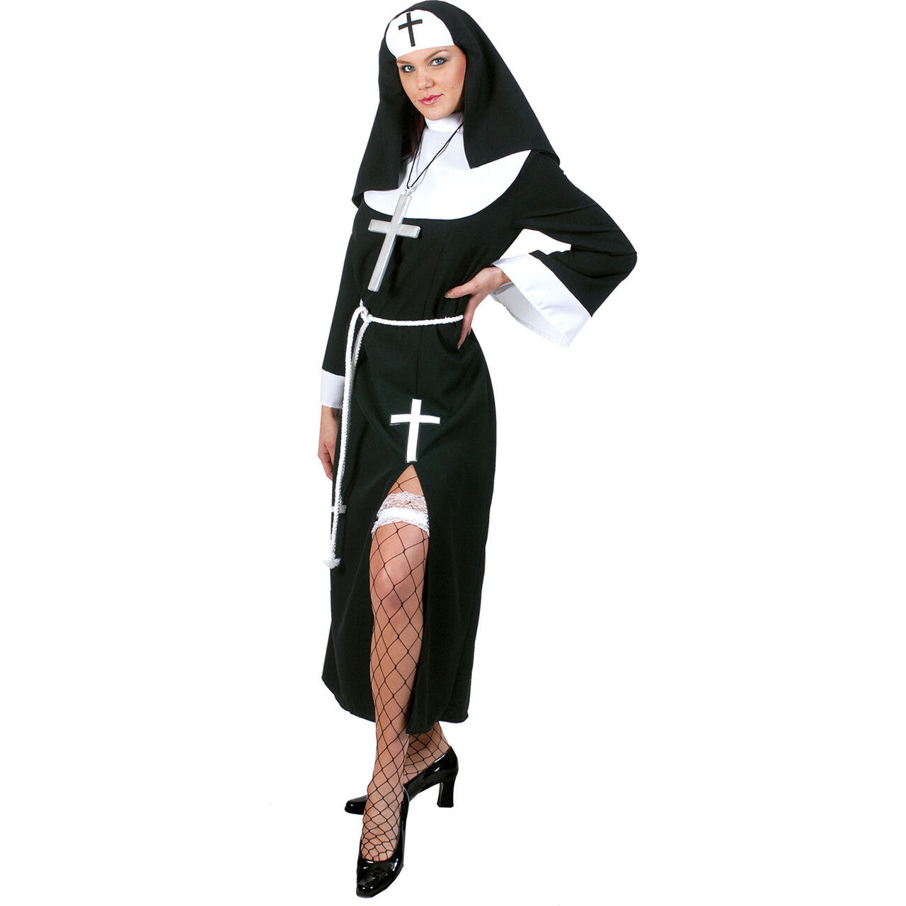 Op deze afbeelding zie je een Kostuums, van het merk Funny Fashion. Vrome Zuster Clarissen Vrouw Kostuum