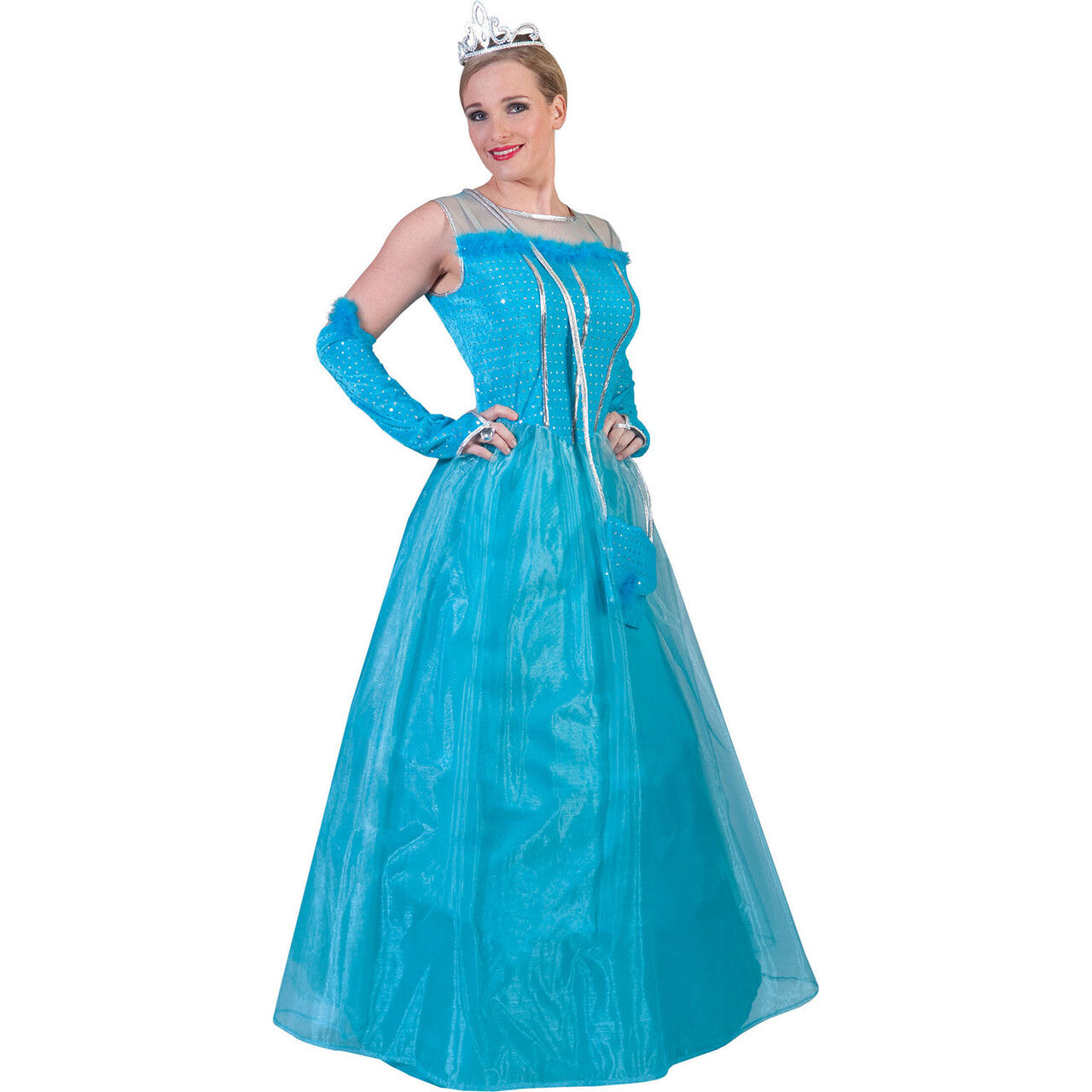 Op deze afbeelding zie je een Kostuums, van het merk Funny Fashion. Blauwe Prinses Koninklijk Marilene Bal Jurk Vrouw