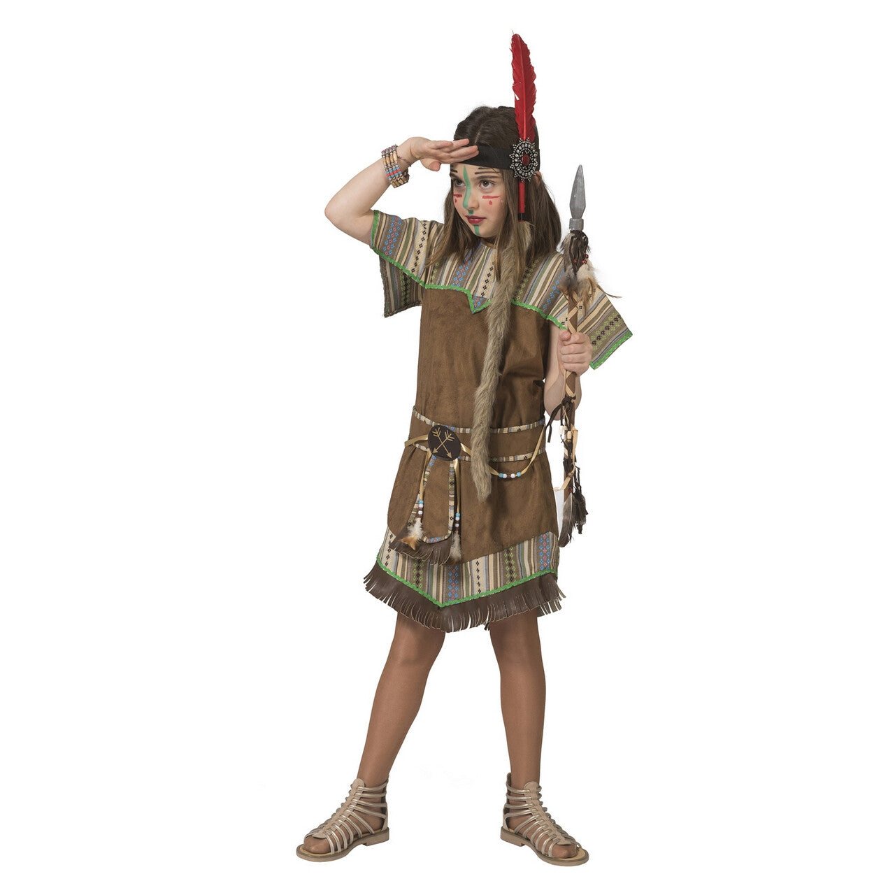 Op deze afbeelding zie je een Kostuums, van het merk Funny Fashion. Jonge Squaw Wappo Indiaan Wilde Westen Amerika Meisje Kostuum