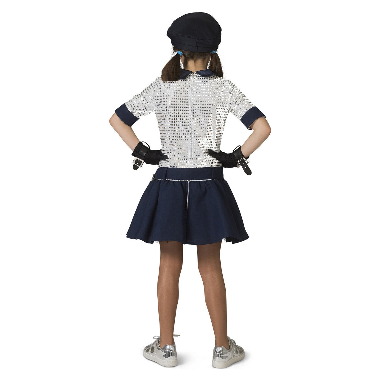 Op deze afbeelding zie je een Kostuums, van het merk Funny Fashion. Hoofdinspecteur Van Politie Pailletten Meisje Kostuum