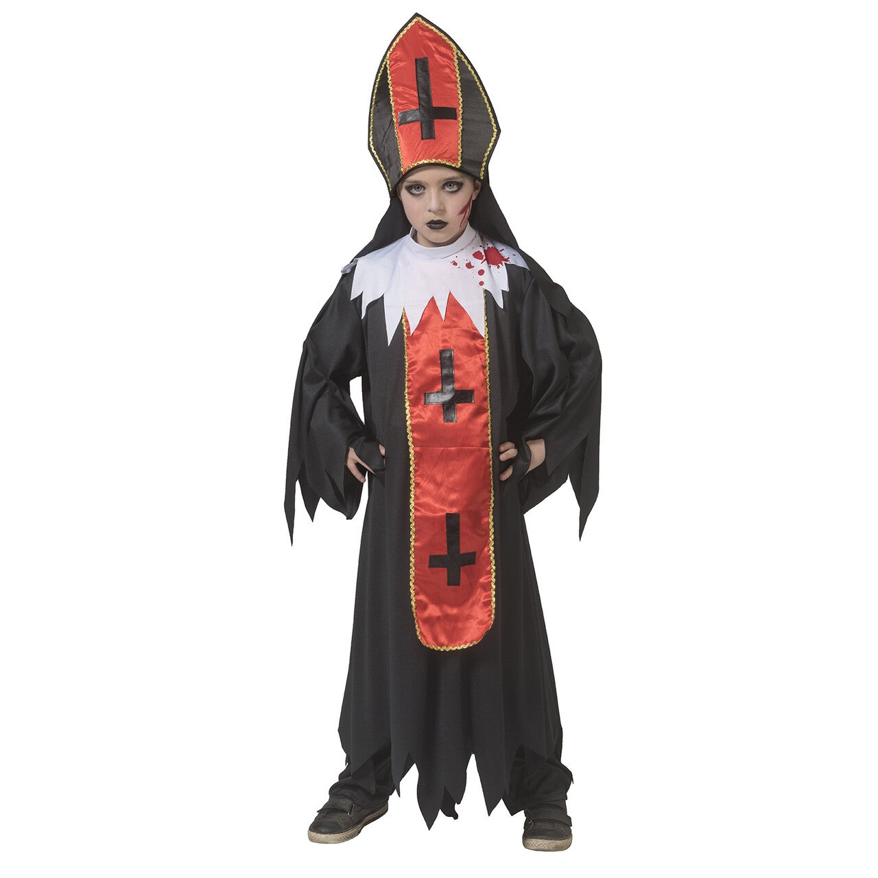Op deze afbeelding zie je een Kostuums, van het merk Funny Fashion. Horror Paus Duistere Religie Kind Kostuum