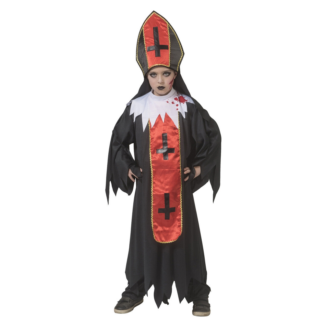 Op deze afbeelding zie je een Kostuums, van het merk Funny Fashion. Horror Paus Duistere Religie Kind Kostuum
