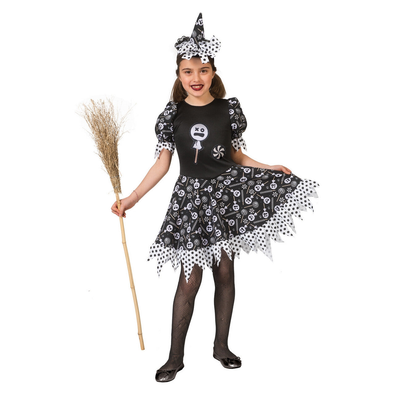 Op deze afbeelding zie je een Kostuums, van het merk Funny Fashion. Verleidelijke Snoep Heks Enge Lollies Meisje Kostuum