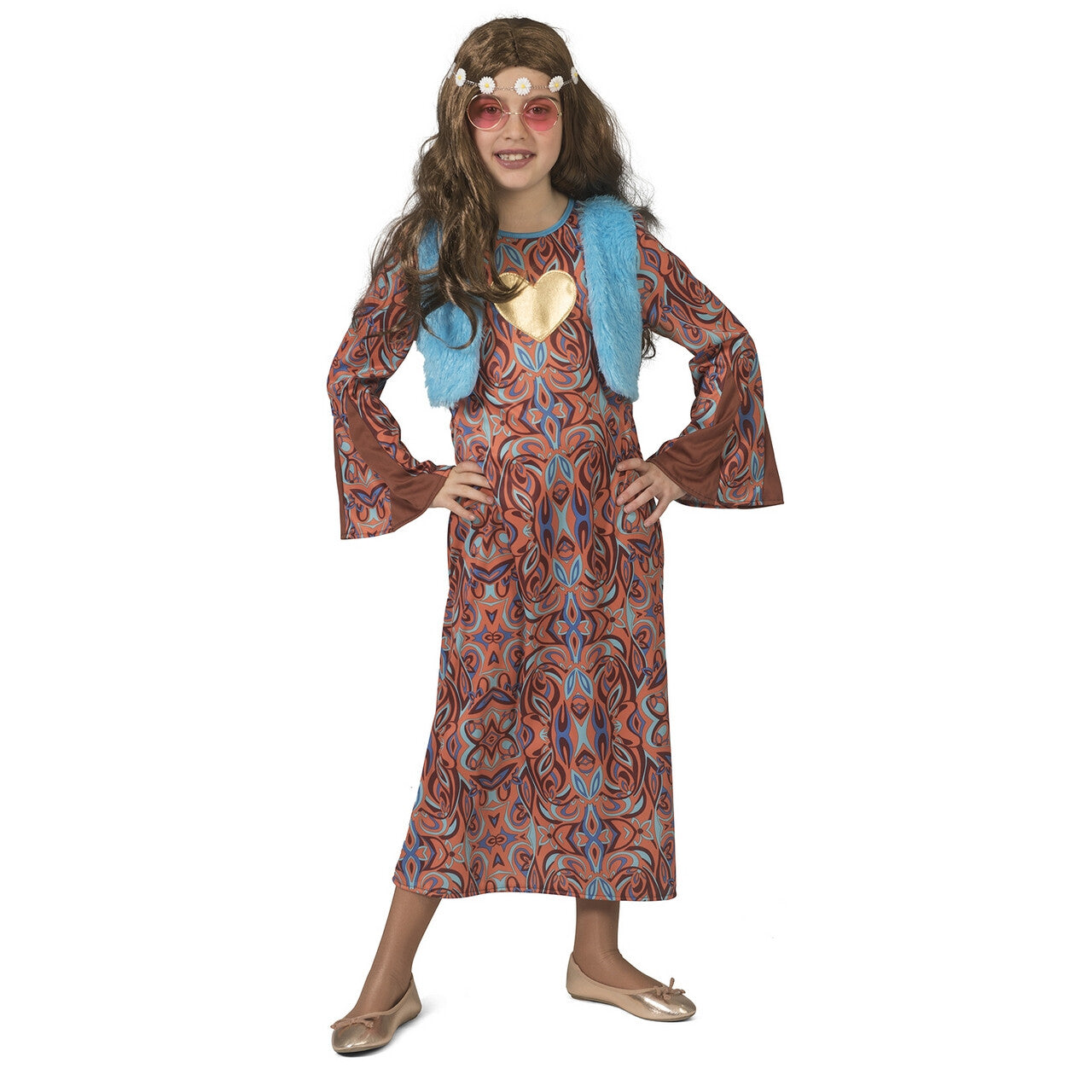 Op deze afbeelding zie je een Kostuums, van het merk Funny Fashion. Seventies San Francisco Meisje Kostuum