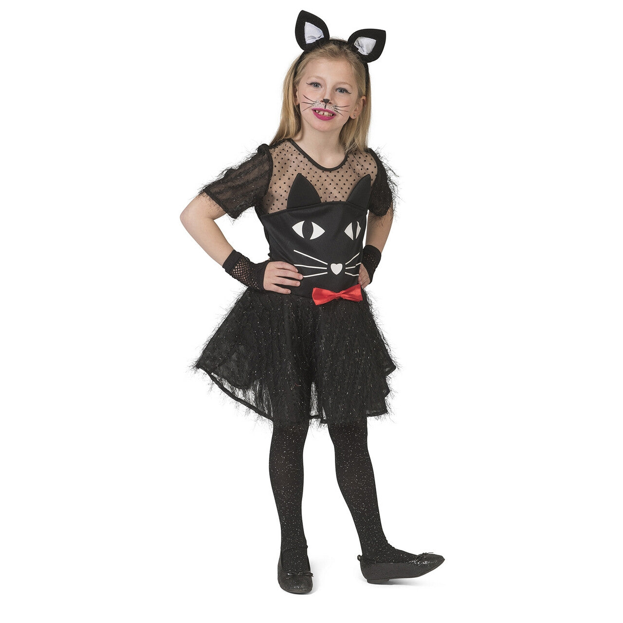 Op deze afbeelding zie je een Kostuums, van het merk Funny Fashion. Kitty Black Meisje Kostuum