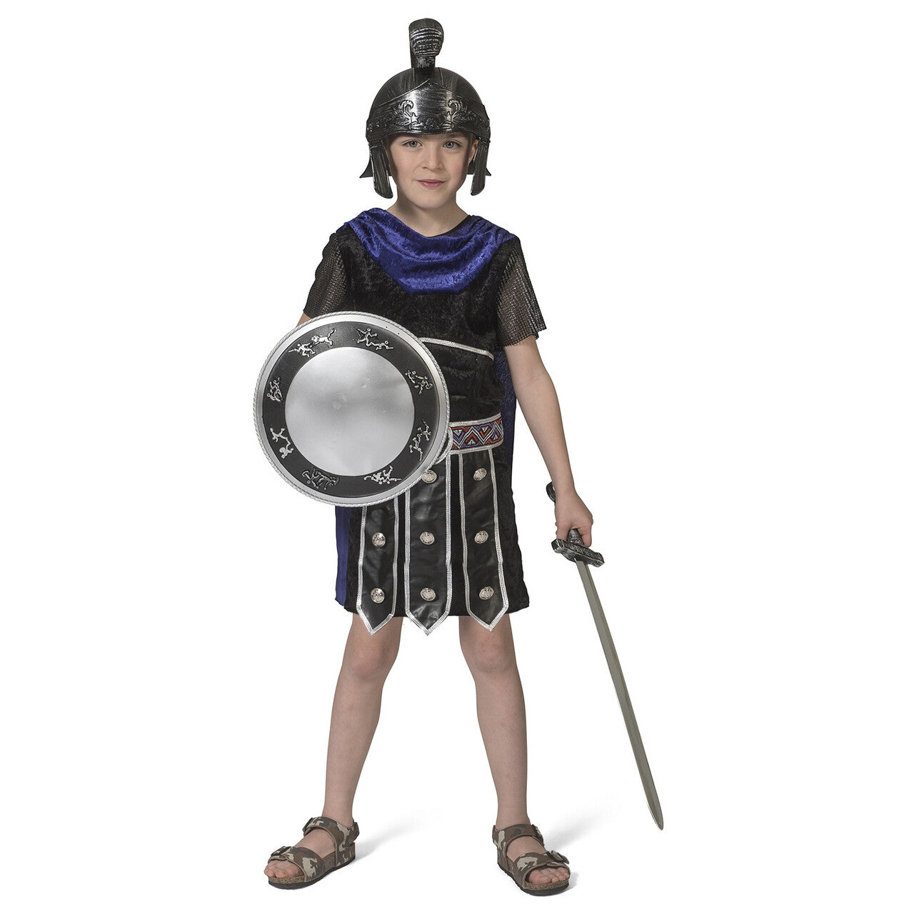 Op deze afbeelding zie je een Kostuums, van het merk Funny Fashion. Goddelijke Onoverwinnelijke Griekse Strijder Troje Jongen Kostuum