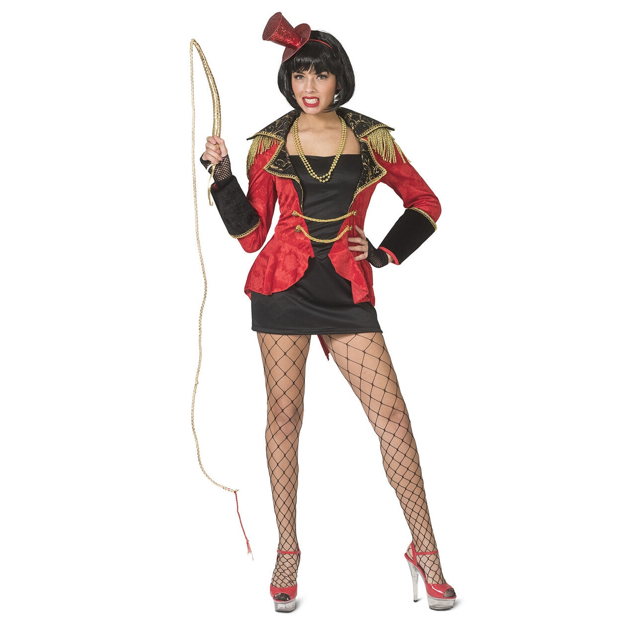 Op deze afbeelding zie je een Kostuums, van het merk Funny Fashion. Wilde Dompteur Tamme Leeuwen Circus Vrouw Kostuum