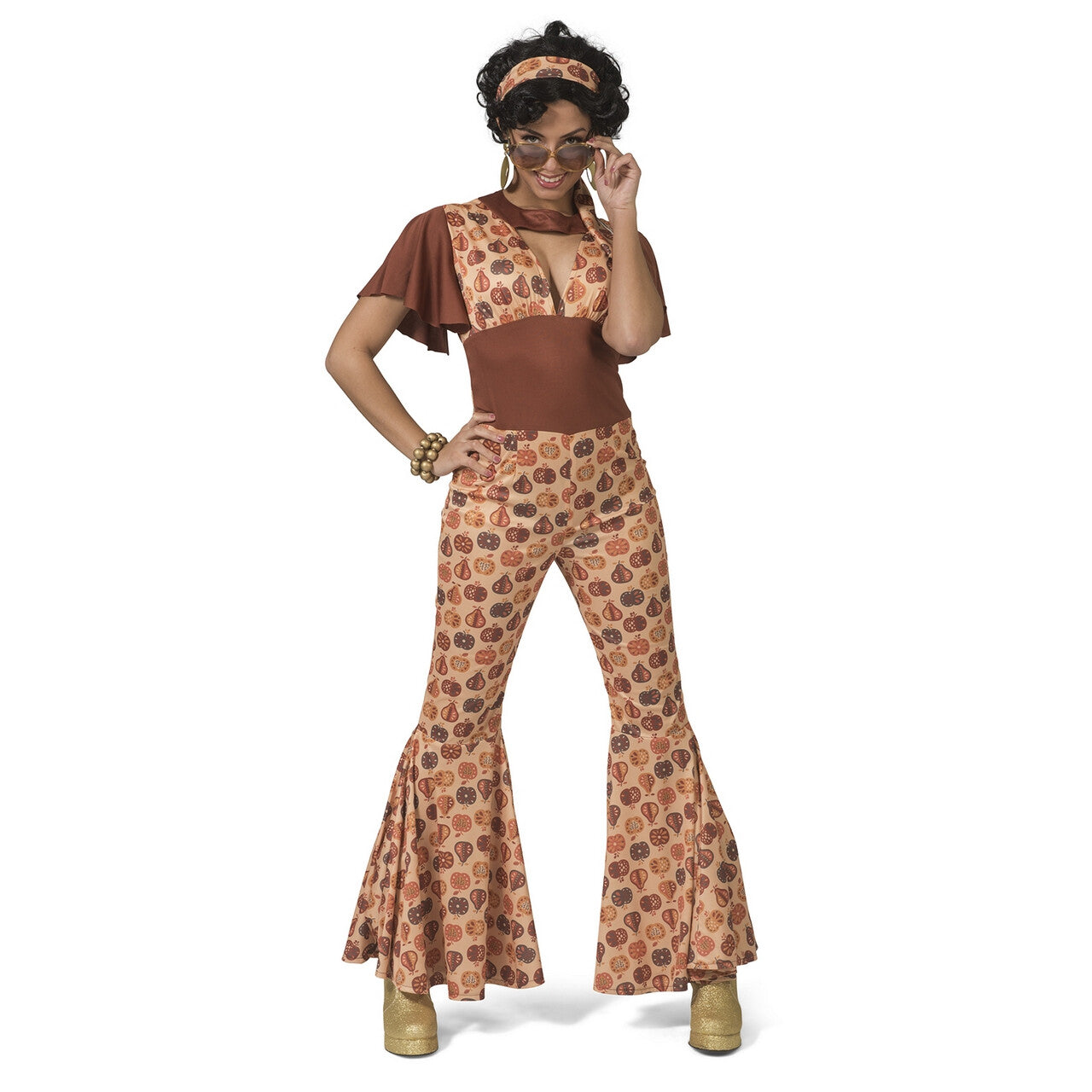 Op deze afbeelding zie je een Kostuums, van het merk Funny Fashion. Jaren 70 Appels En Peren Fruit Vrouw Kostuum