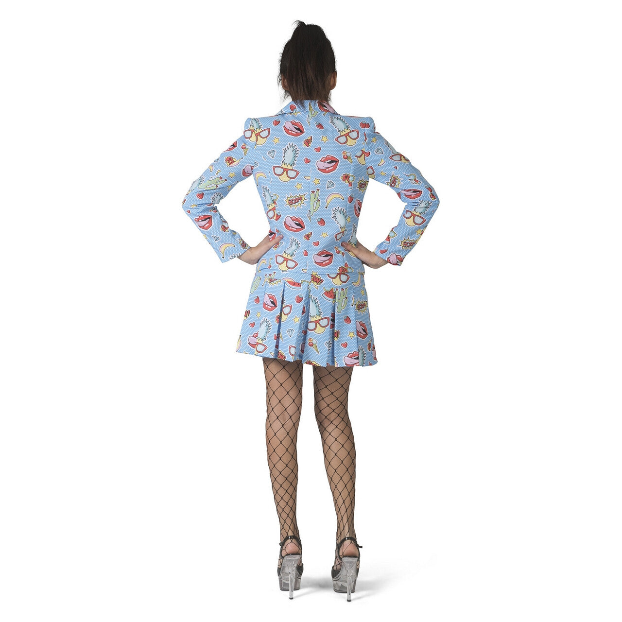 Op deze afbeelding zie je een Kostuums, van het merk Funny Fashion. Zomers Komische Strip Vrouw Kostuum