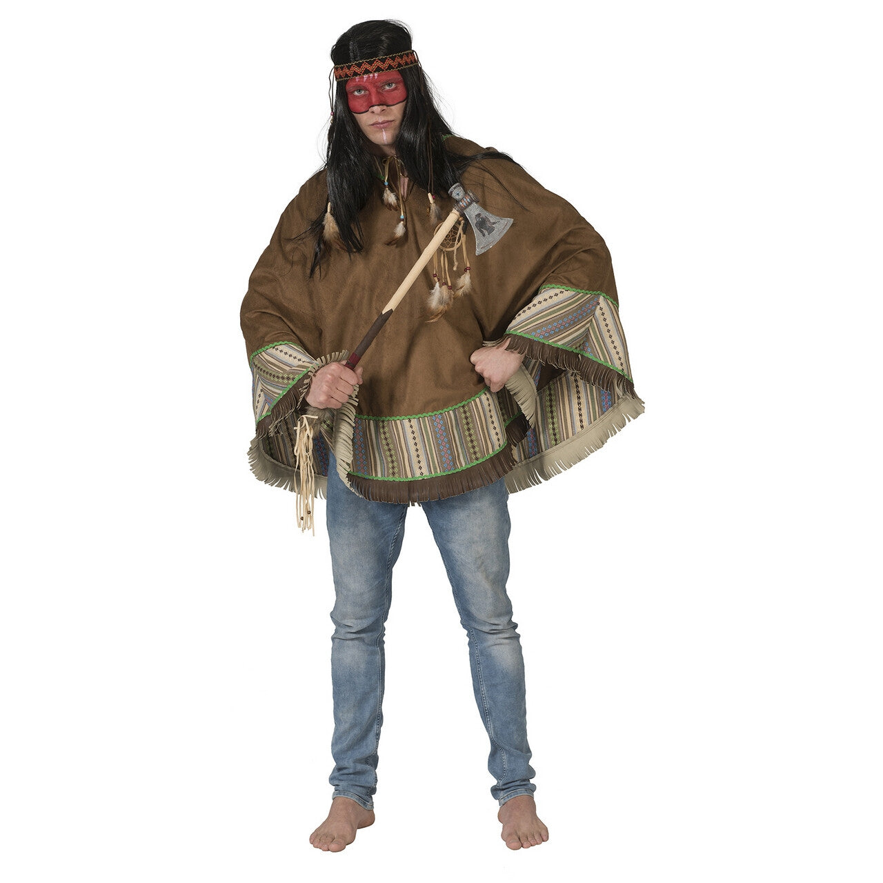 Op deze afbeelding zie je een Kostuums, van het merk Funny Fashion. Poncho Wappo Indiaan Wilde Westen Amerika Man