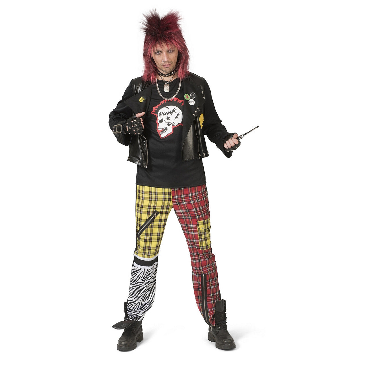 Op deze afbeelding zie je een Kostuums, van het merk Funny Fashion. Luidruchtige Punk Sid Man Kostuum