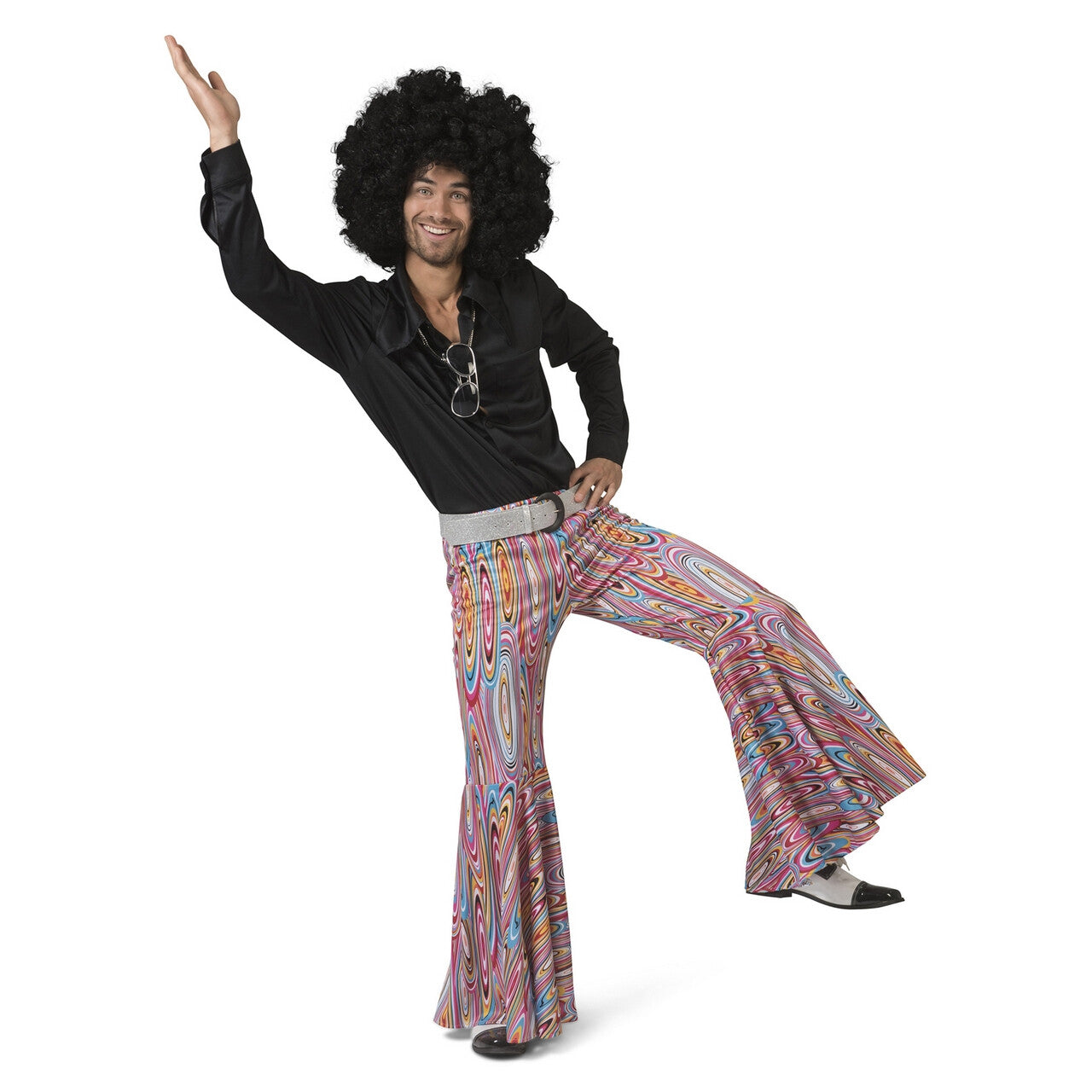 Op deze afbeelding zie je een Kostuums, van het merk Funny Fashion. Zwart Shirt Disco Dancer John Man