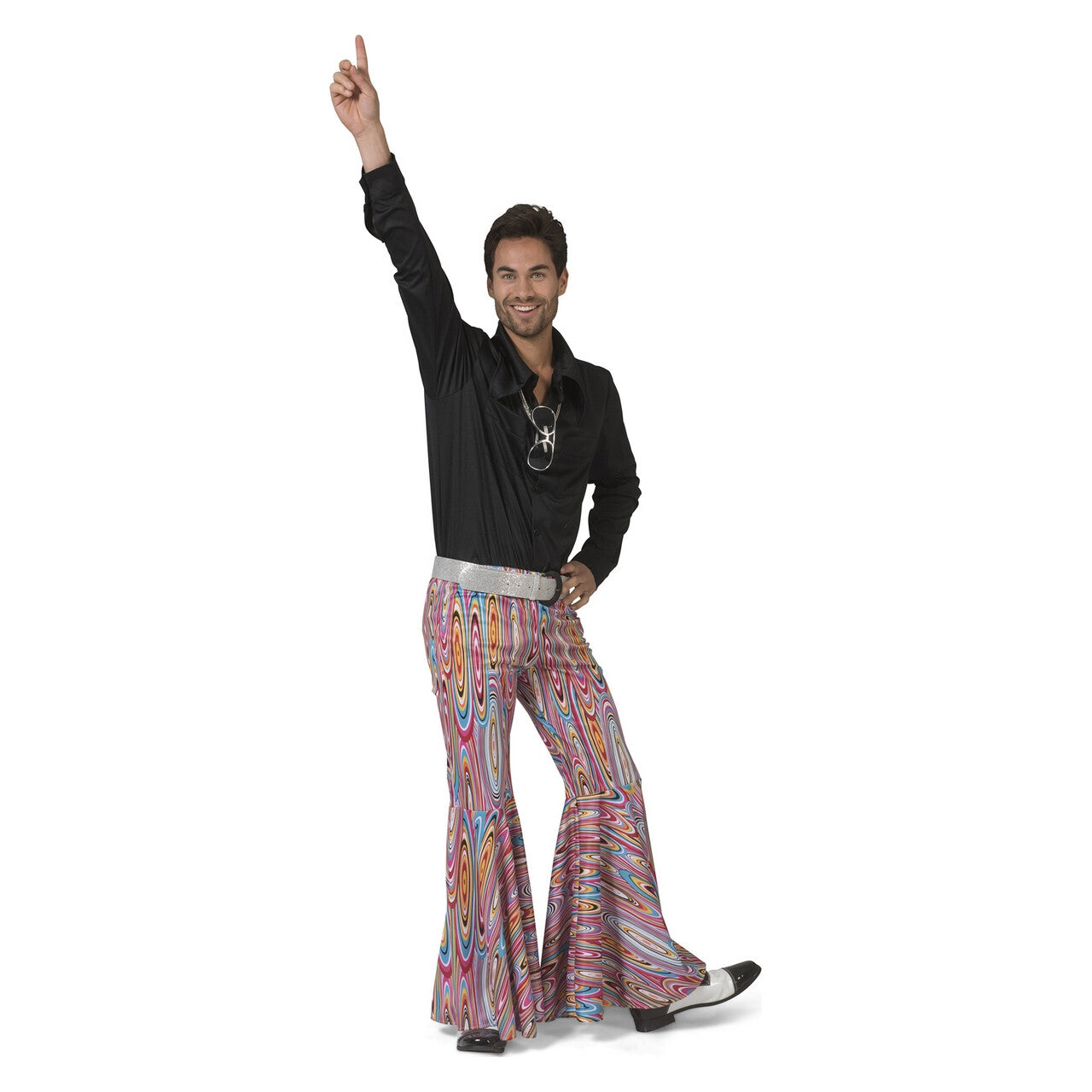 Op deze afbeelding zie je een Kostuums, van het merk Funny Fashion. Zwart Shirt Disco Dancer John Man
