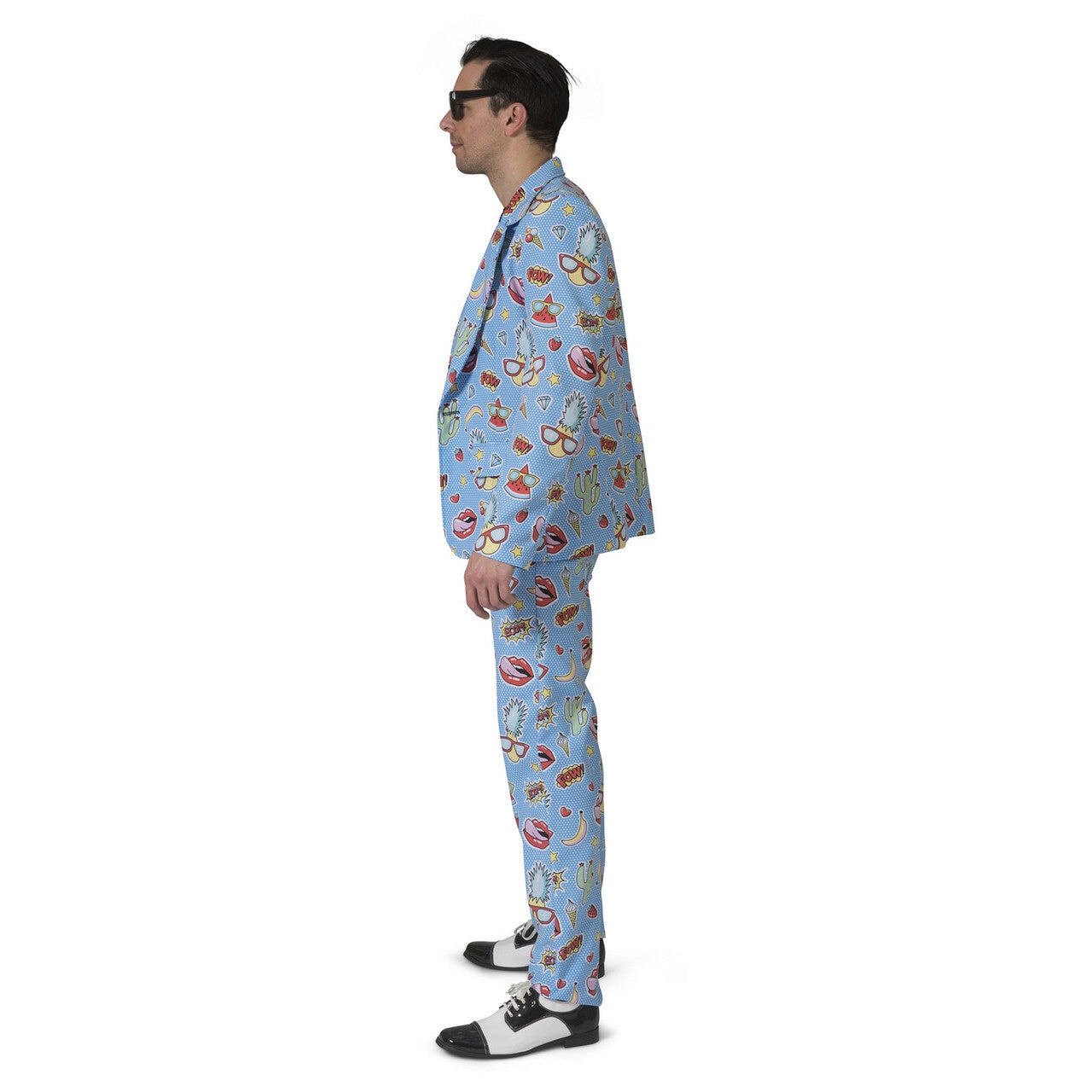 Op deze afbeelding zie je een Kostuums, van het merk Funny Fashion. Zomers Komische Strip Man Kostuum