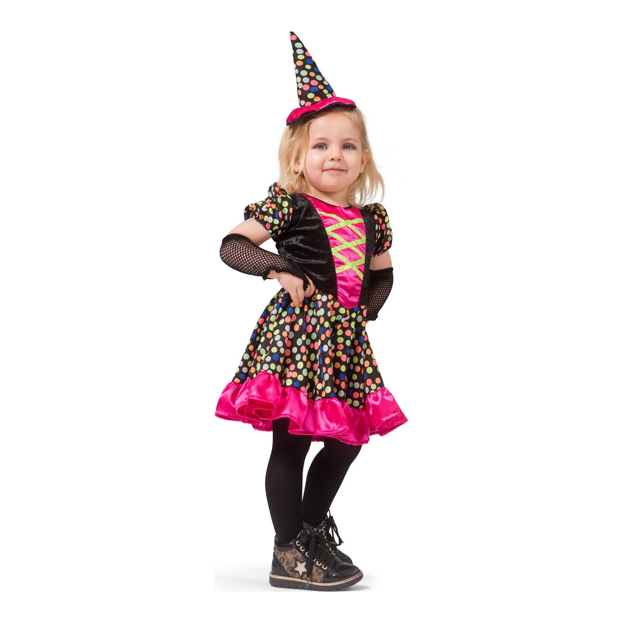 Op deze afbeelding zie je een Kostuums, van het merk Funny Fashion. Betoverende Confetti Heks Meisje Kostuum
