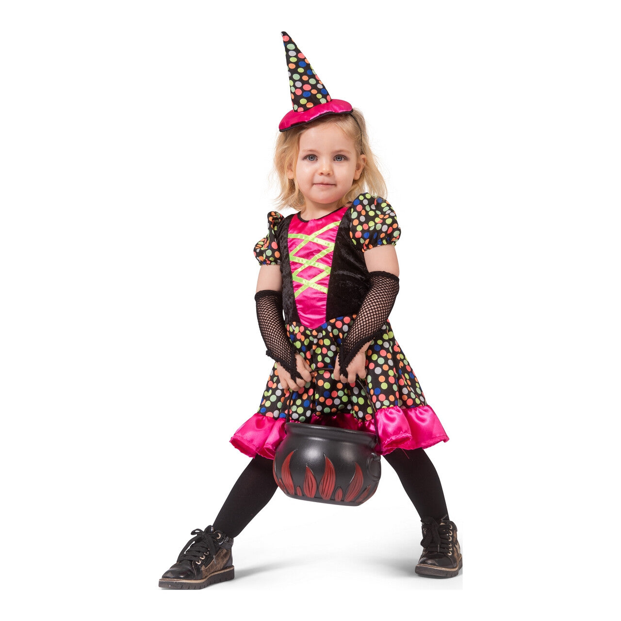 Op deze afbeelding zie je een Kostuums, van het merk Funny Fashion. Betoverende Confetti Heks Meisje Kostuum