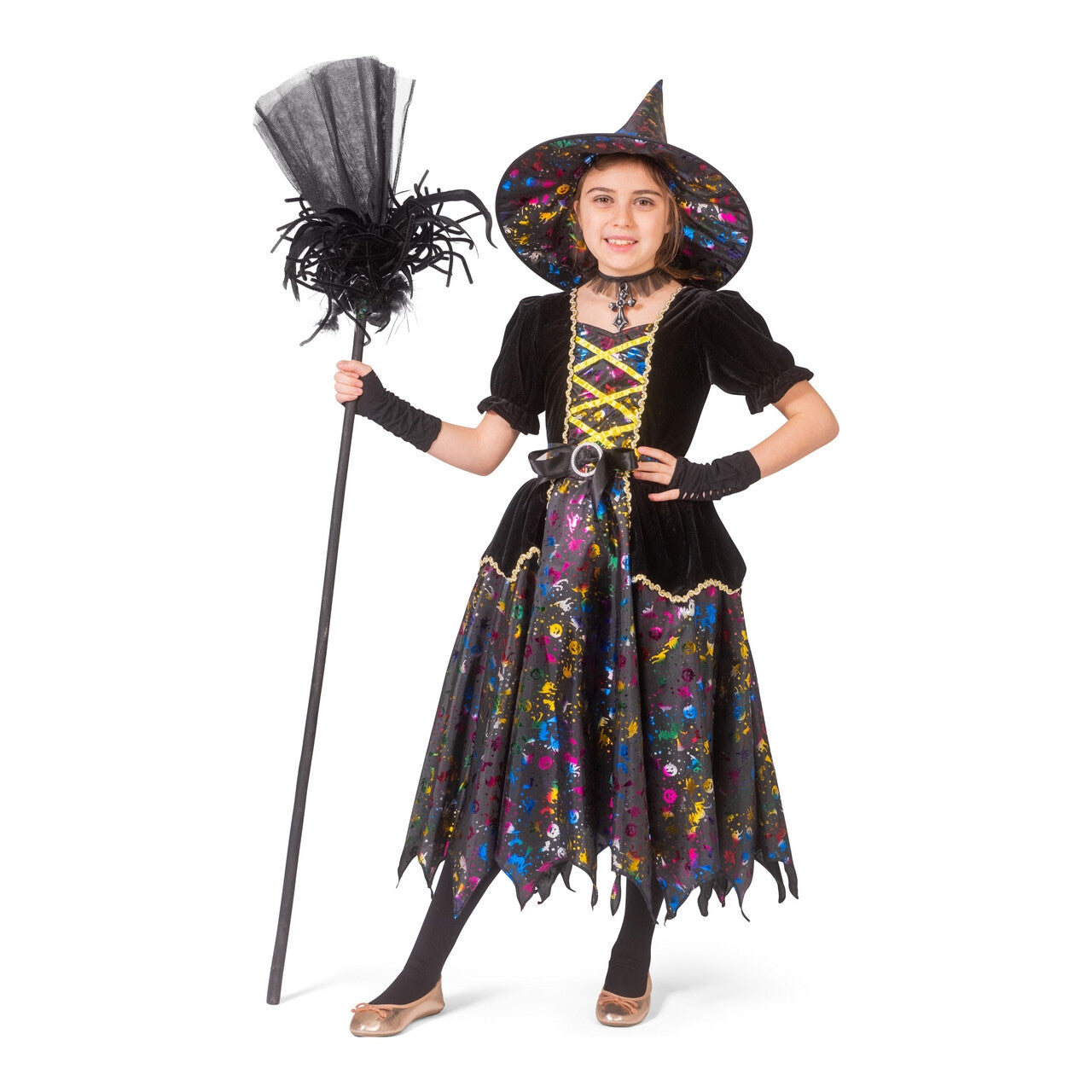Op deze afbeelding zie je een Kostuums, van het merk Funny Fashion. Klaar Voor Het Heksenbal Heks Meisje Kostuum