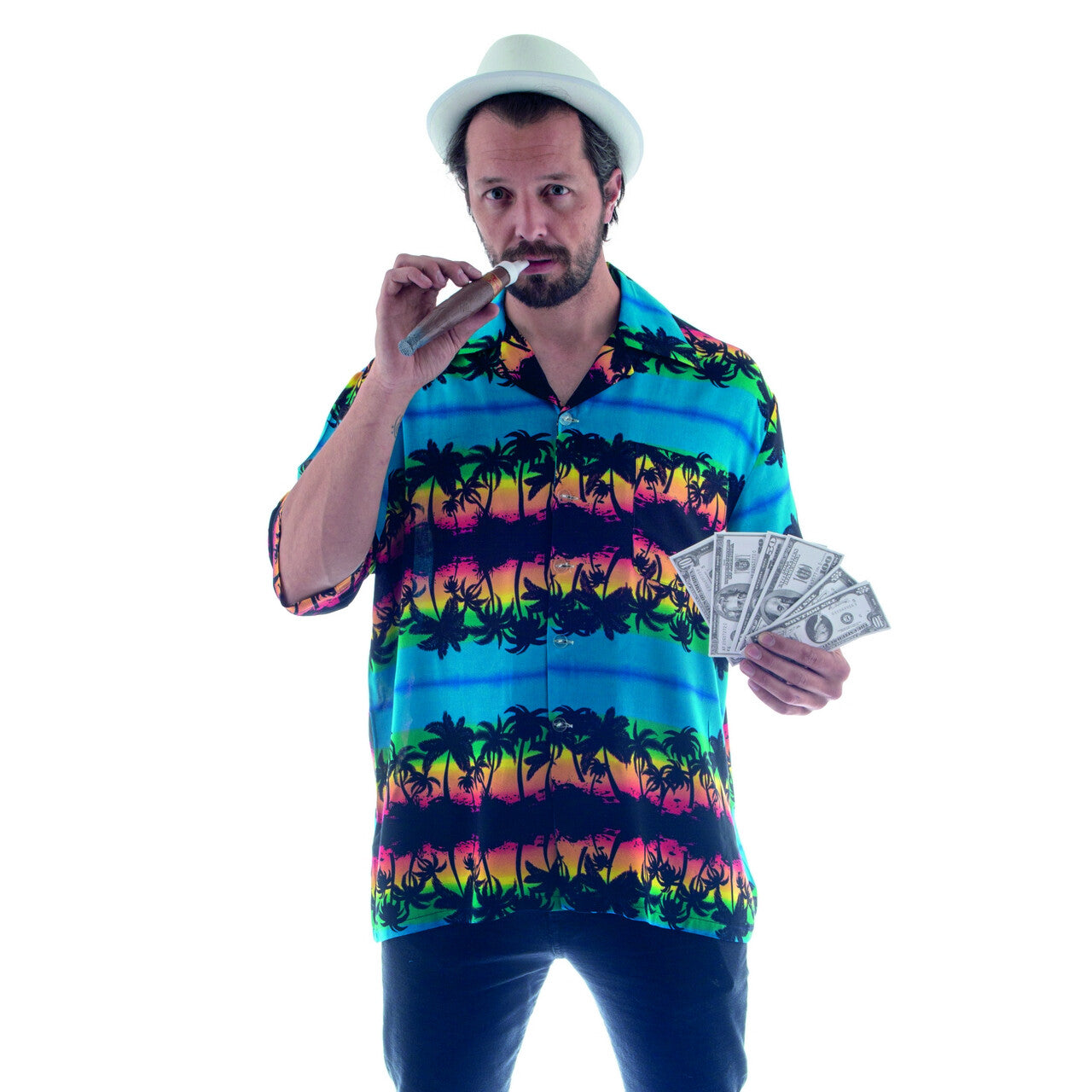 Op deze afbeelding zie je een Kostuums, van het merk Funny Fashion. Hawaii Shirt Palmbomen Aloha Man