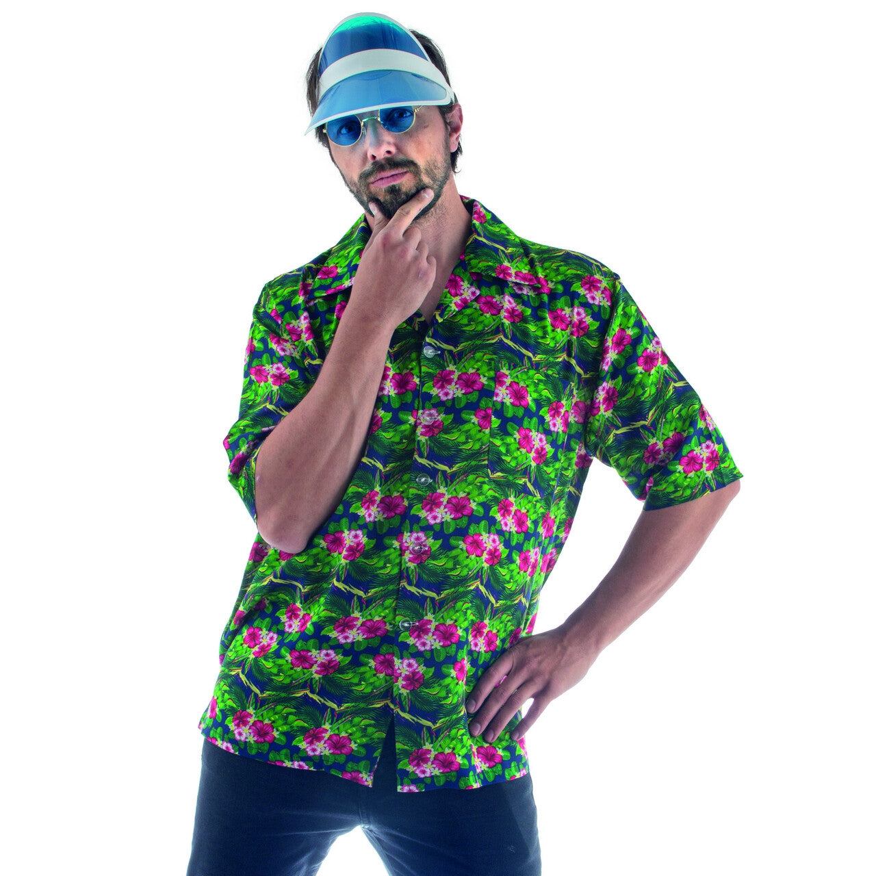 Op deze afbeelding zie je een Kostuums, van het merk Funny Fashion. Hawaii Shirt Tropische Bloemen Man