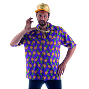 Op deze afbeelding zie je een Kostuums, van het merk Funny Fashion. Blauw Alles Kananas Tropisch Fruit Shirt Man