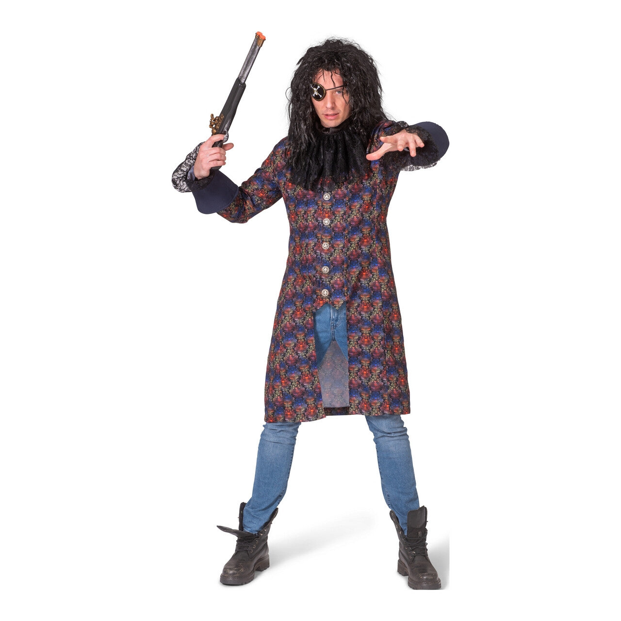 Op deze afbeelding zie je een Kostuums, van het merk Funny Fashion. Baroque Doodskop Jas Piraat Edward Man