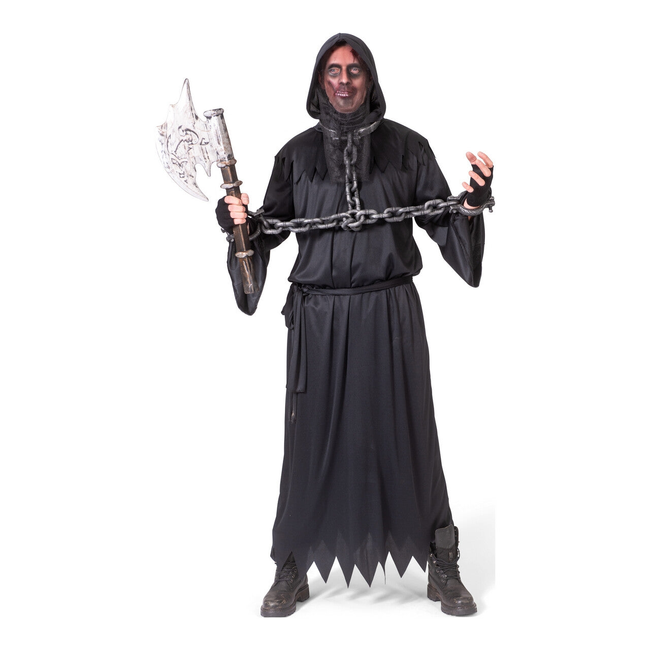 Op deze afbeelding zie je een Kostuums, van het merk Funny Fashion. Zwarte Lijkenpikker Lex Kostuum