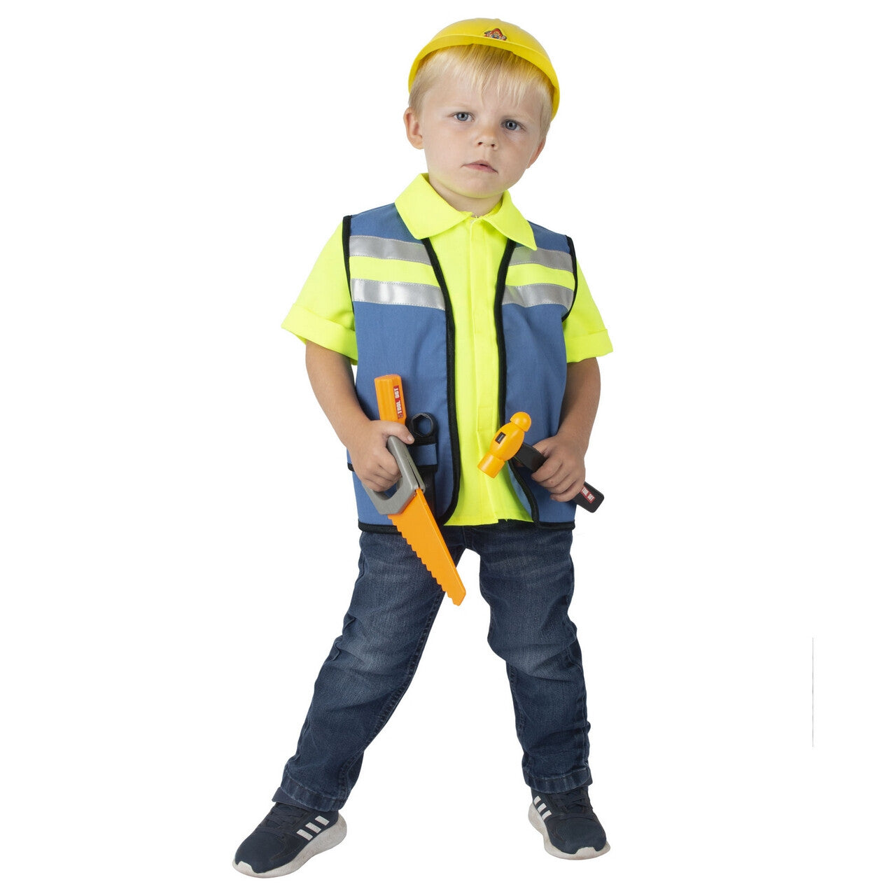 Op deze afbeelding zie je een Kostuums, van het merk Funny Fashion. Willy Bouwvakker Jongen