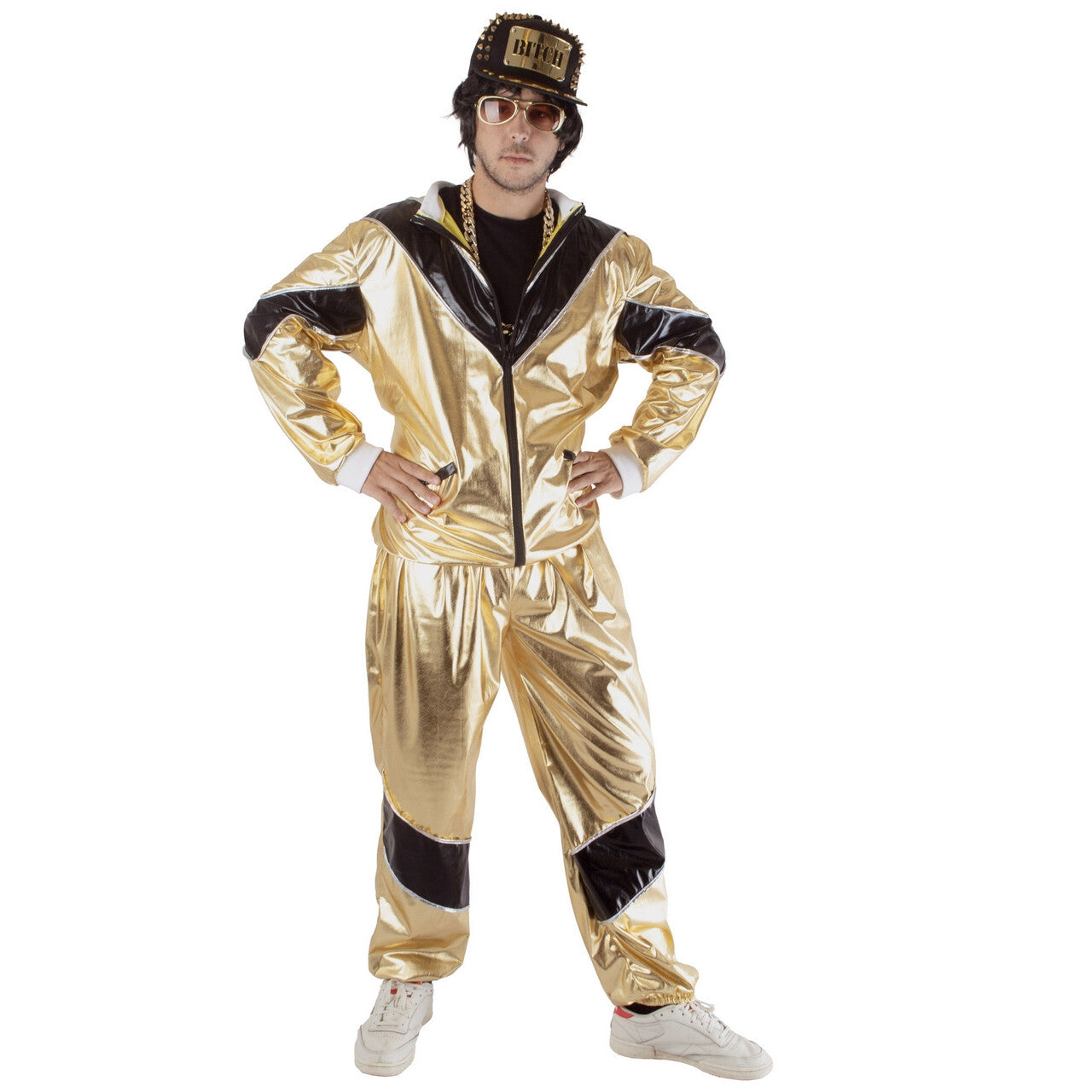 Op deze afbeelding zie je een Kostuums, van het merk Funny Fashion. Wout Fout Goud Man Kostuum