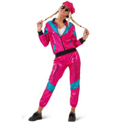 Op deze afbeelding zie je een Kostuums, van het merk Funny Fashion. Pink Fun Trainingspak Roxan Vrouw Kostuum