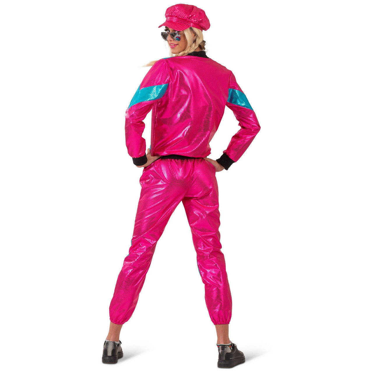Op deze afbeelding zie je een Kostuums, van het merk Funny Fashion. Pink Fun Trainingspak Roxan Vrouw Kostuum