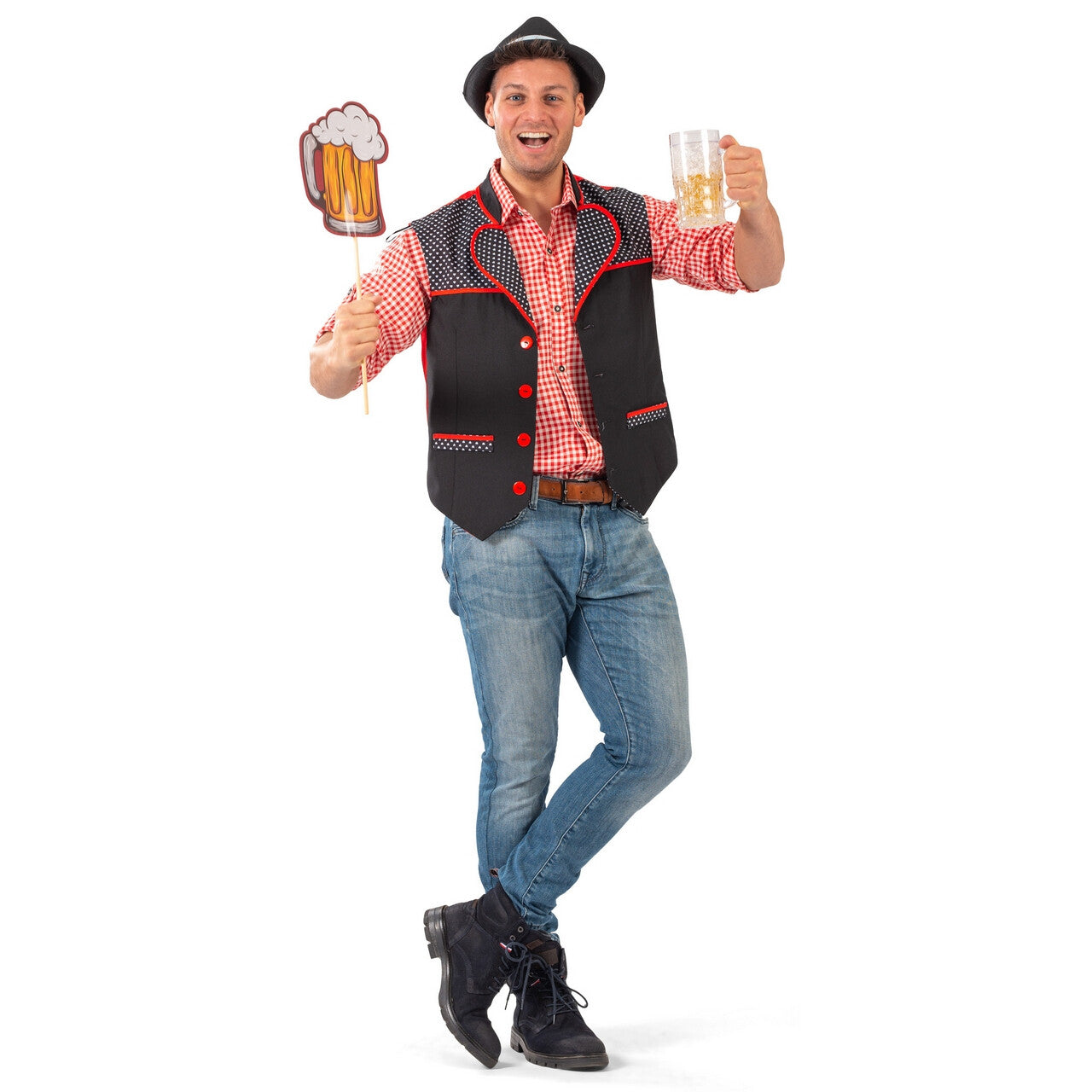 Op deze afbeelding zie je een Kostuums, van het merk Funny Fashion. Liefde Voor Bier Vest Man