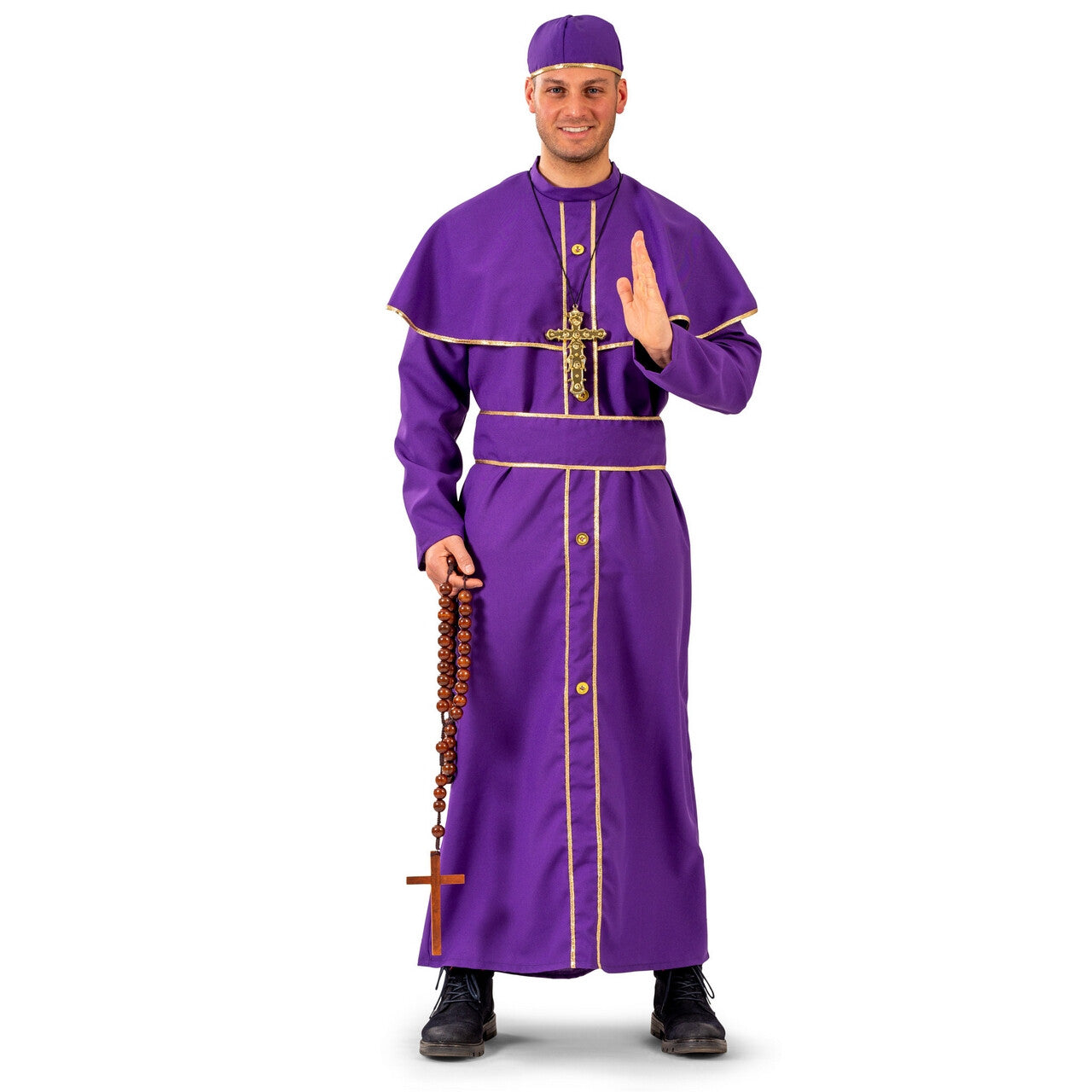 Op deze afbeelding zie je een Kostuums, van het merk Funny Fashion. Heilig Boontje Bisschop Man Kostuum