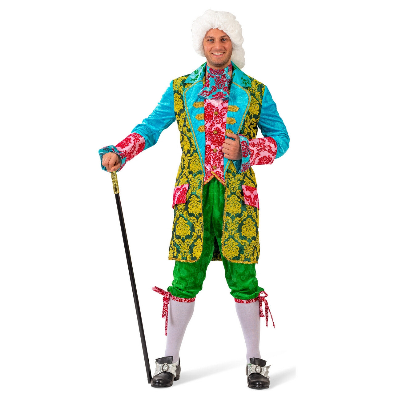 Op deze afbeelding zie je een Kostuums, van het merk Funny Fashion. Kleurrijke Karl Man Kostuum