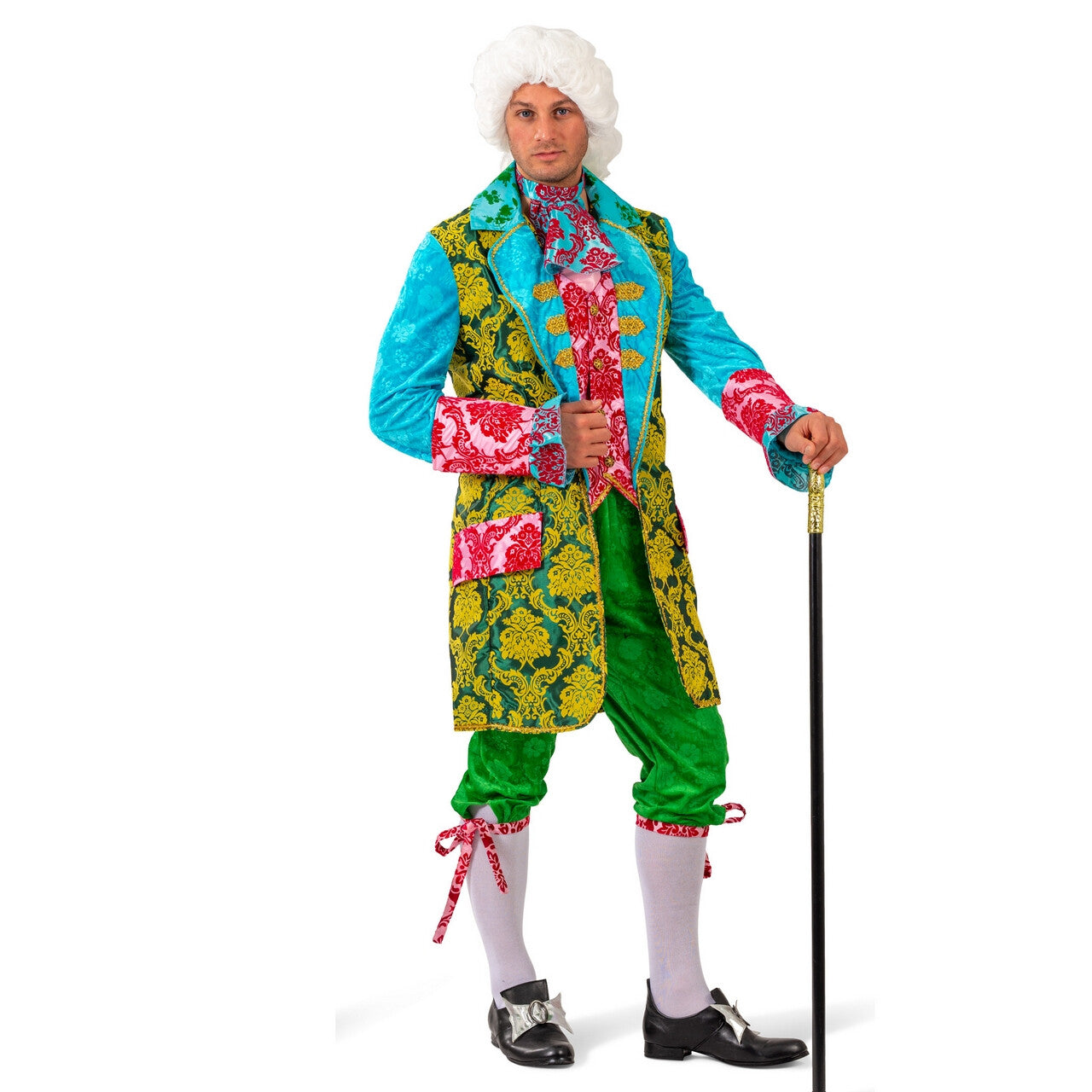 Op deze afbeelding zie je een Kostuums, van het merk Funny Fashion. Kleurrijke Karl Man Kostuum
