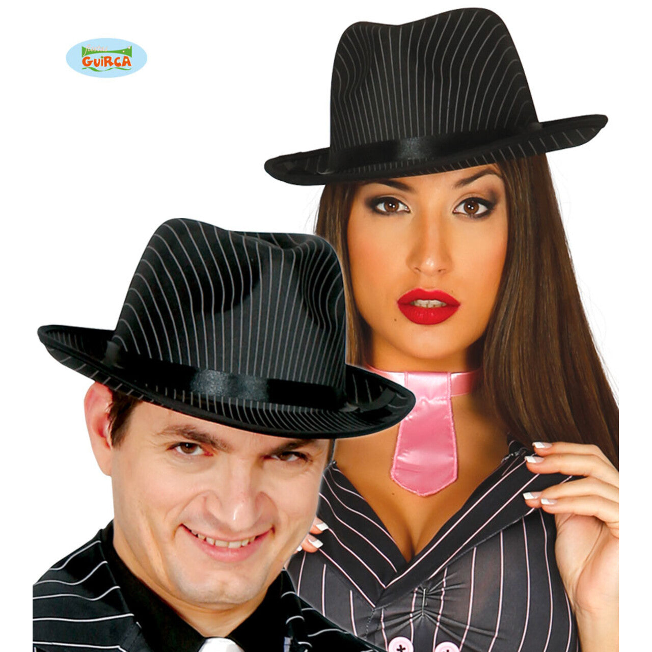Op deze afbeelding zie je een Accessoires, van het merk Guirca. Krijtstreep Hoed Lucky Luciano