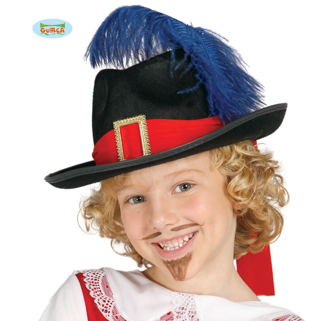 Op deze afbeelding zie je een Accessoires, van het merk Guirca. Musketier Dumas Hoed Met Veer