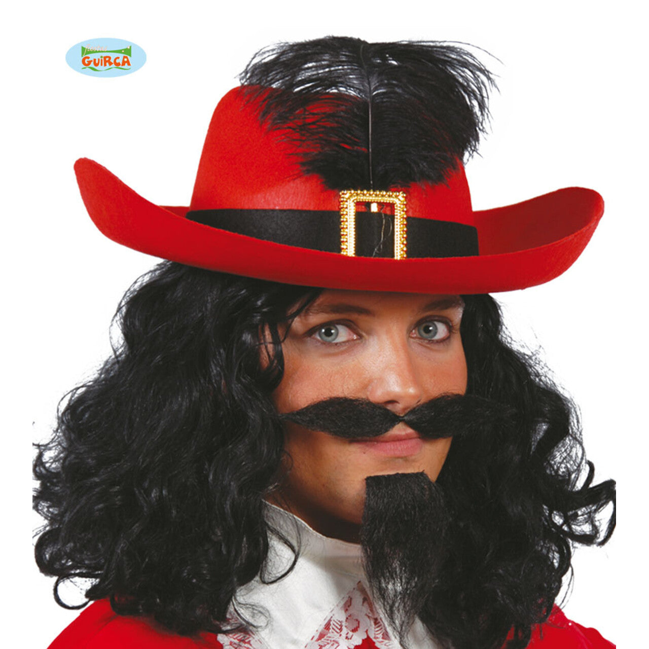 Op deze afbeelding zie je een Accessoires, van het merk Guirca. Musketier Dumas Hoed Rood