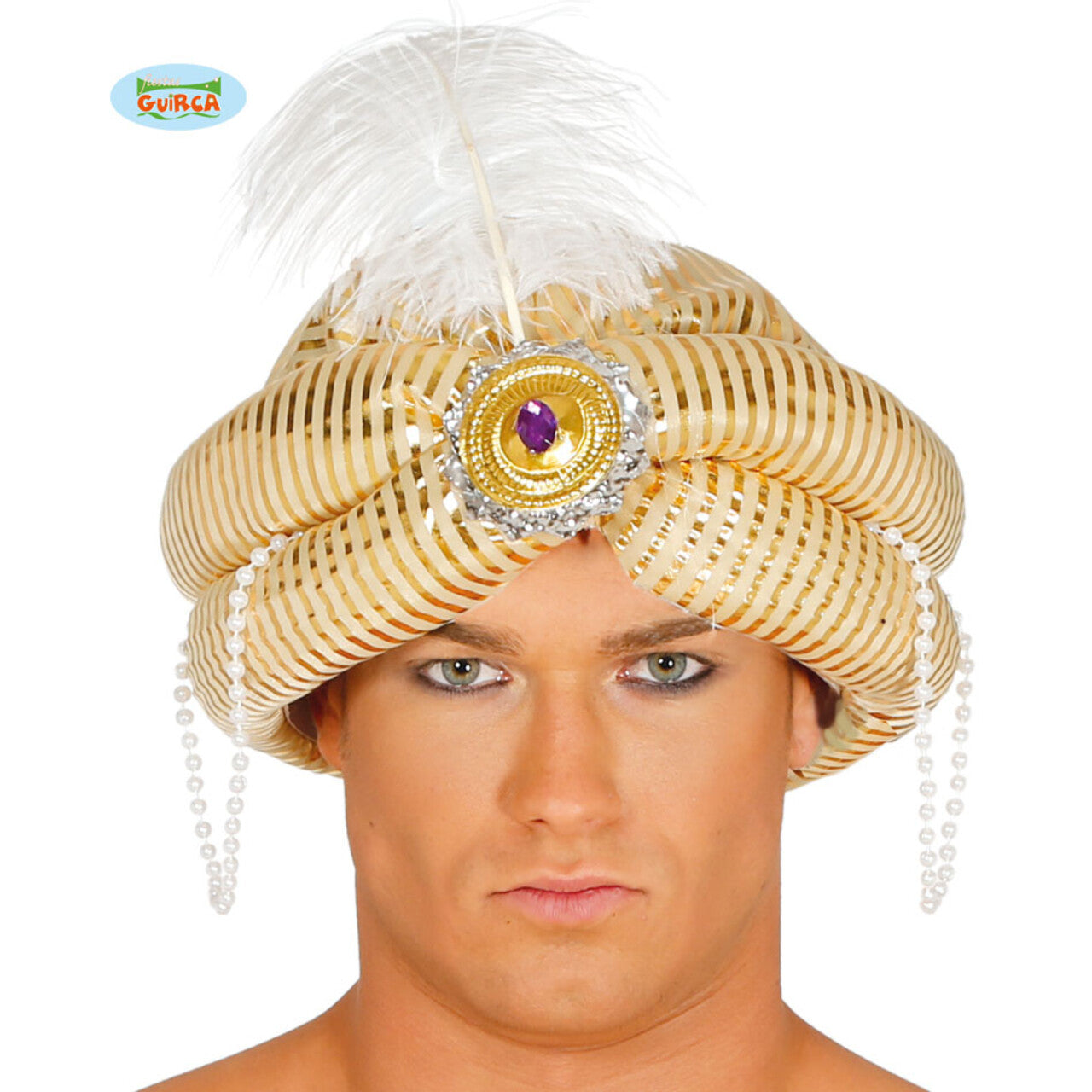Op deze afbeelding zie je een Accessoires, van het merk Guirca. Gouden Tulband Maharadja Udaipur