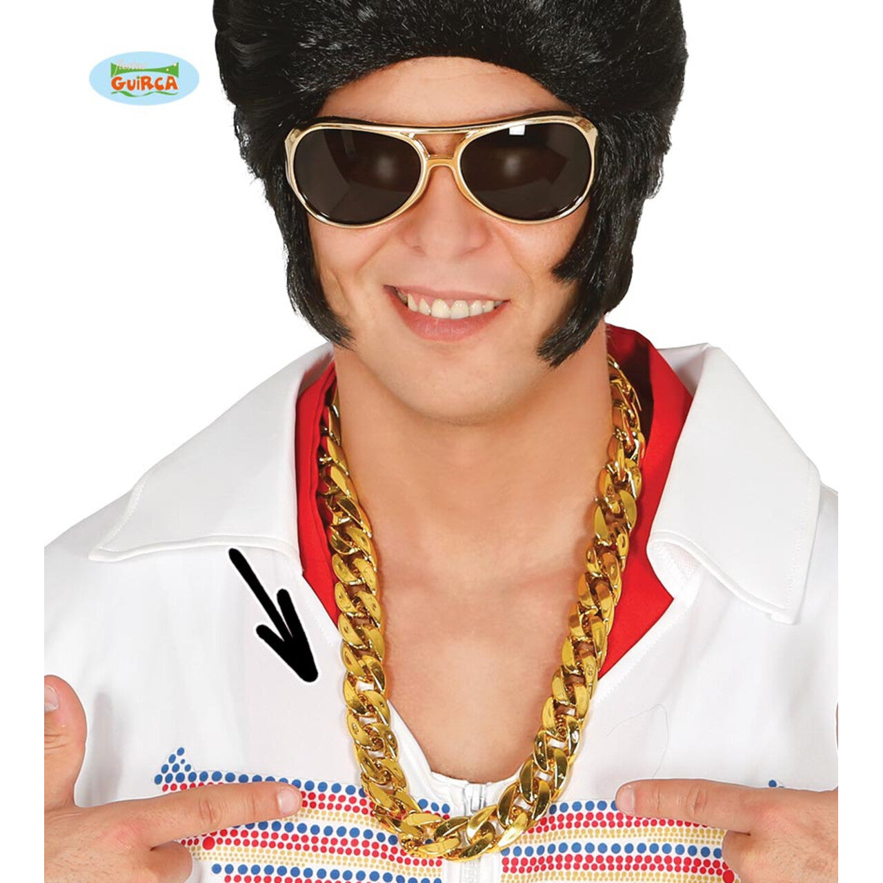 Op deze afbeelding zie je een Accessoires, van het merk Guirca. Vet Foute Gouden Ketting Grote Schakels