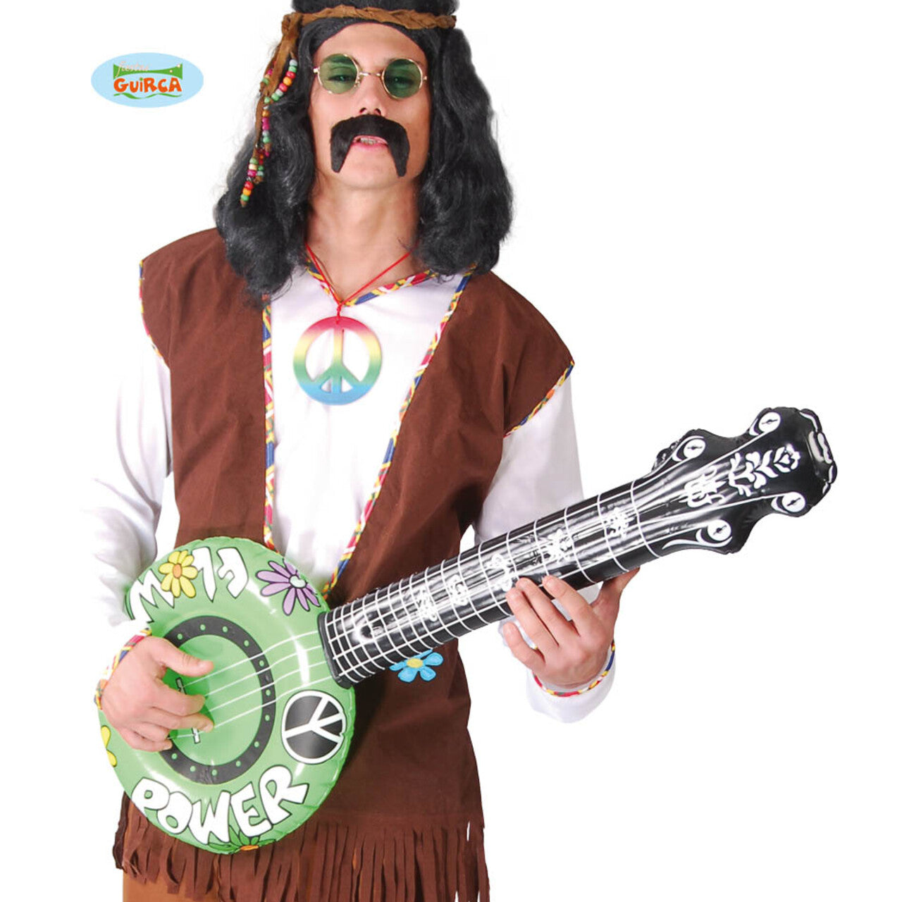 Op deze afbeelding zie je een Accessoires, van het merk Guirca. Opblaasbare Banjo Flower Power 83 Centimeter