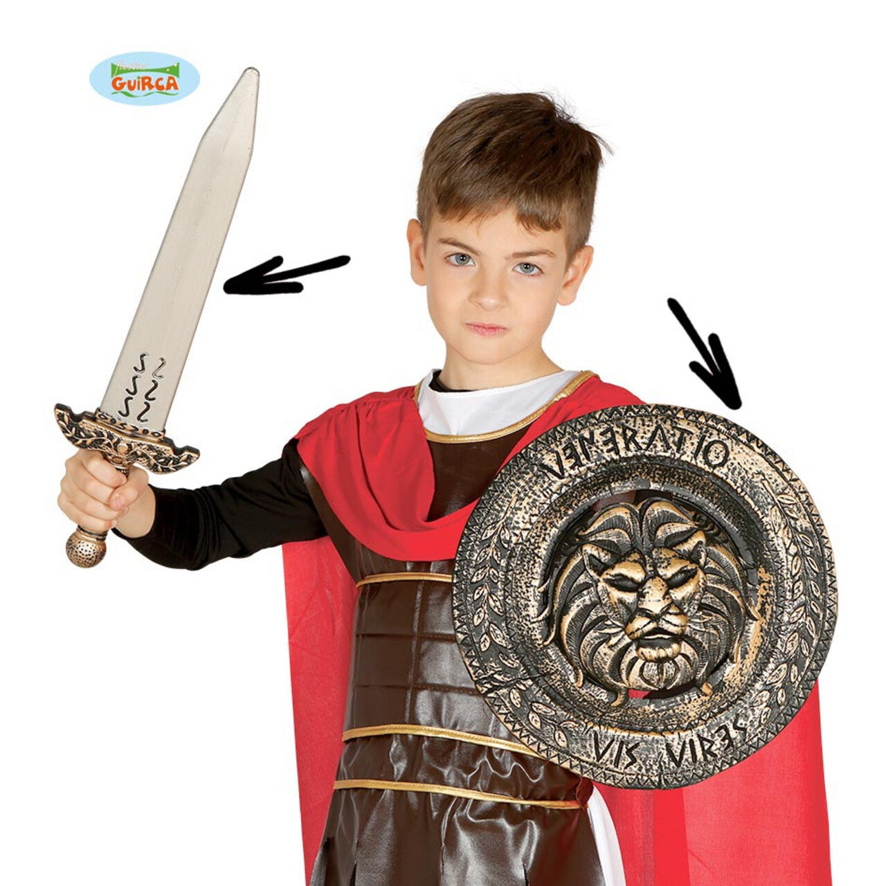Op deze afbeelding zie je een Accessoires, van het merk Guirca. Krachtig Schild En Zwaard Romeinse Rijk