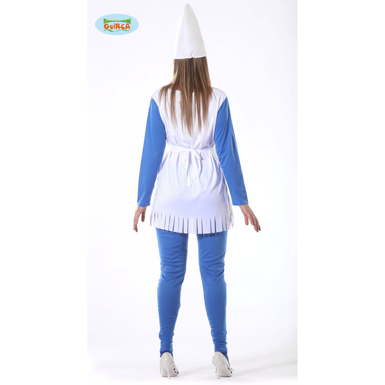 Op deze afbeelding zie je een Kostuums, van het merk Guirca. Smurfin Dwerg Vrouw Kostuum