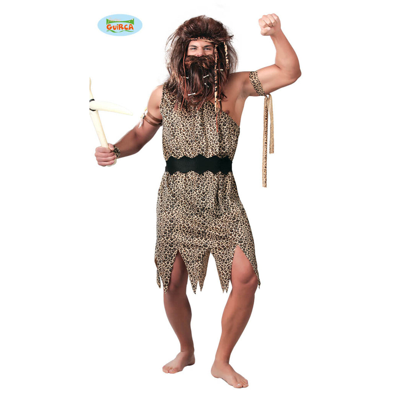 Op deze afbeelding zie je een Kostuums, van het merk Guirca. Barbaar Uit De Prehistorie Man Kostuum