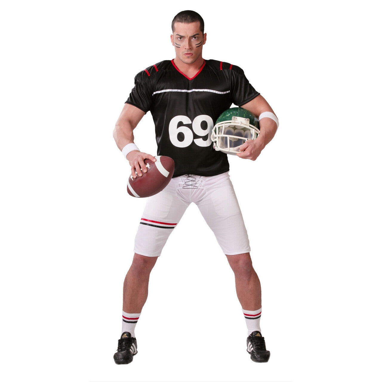 Op deze afbeelding zie je een Kostuums, van het merk Guirca. O.j. De Machtige Quarterback Man Kostuum