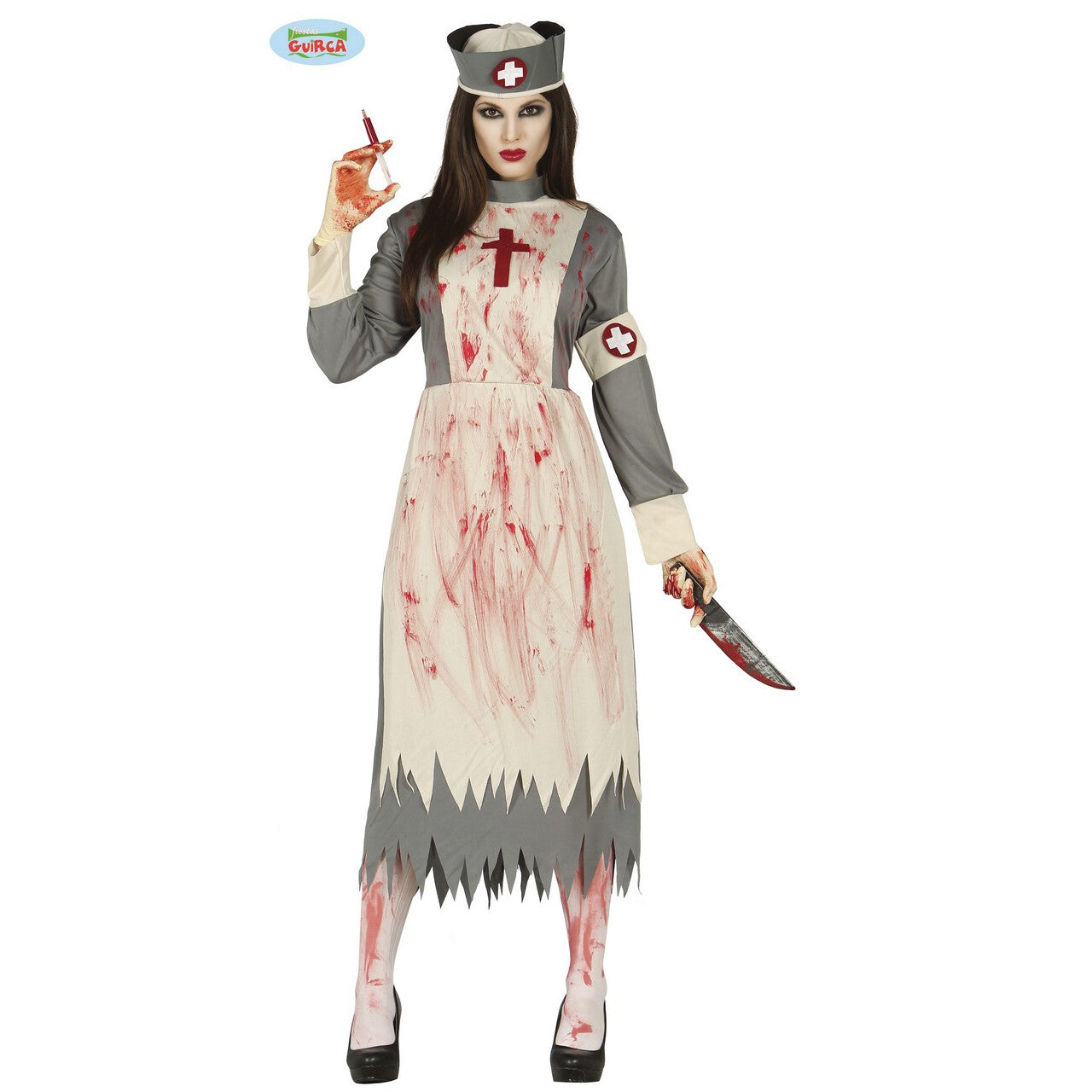 Op deze afbeelding zie je een Kostuums, van het merk Guirca. Florence Frightnightingale Vrouw Kostuum