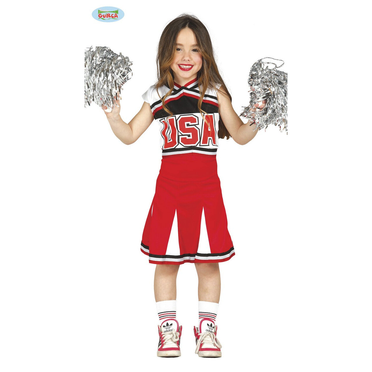 Op deze afbeelding zie je een Kostuums, van het merk Guirca. Enthousiaste Cheerleader Meisje Kostuum